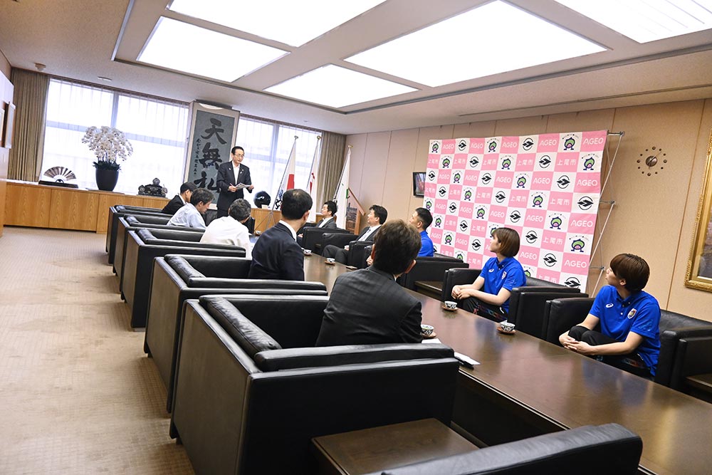 上尾市長を訪問、2023-24シーズン報告